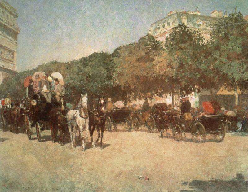 Childe Hassam Grand Prix Day oil painting image